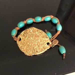 Julio Designs Handmade Bracelet - Leather and genuine turquoise beads